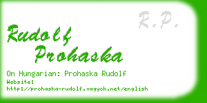 rudolf prohaska business card